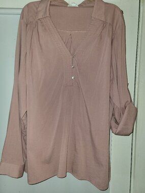 Womens SPLA Top Pink Long Sleeve V Neck Great Condition Size 1X